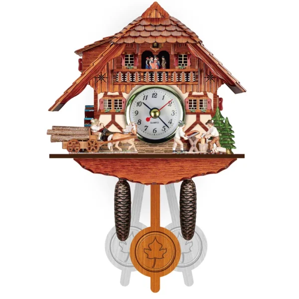 horloge chalet bois