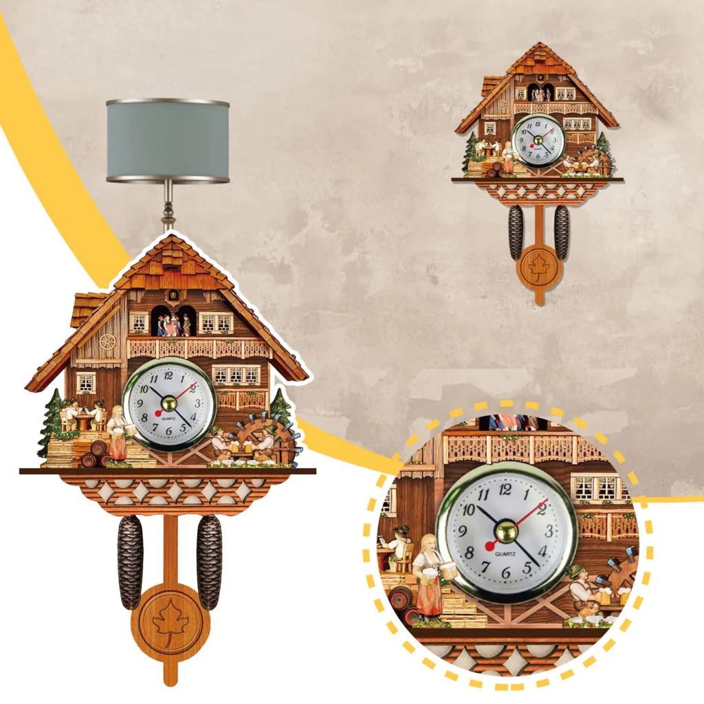 horloge murale à pendule en bois