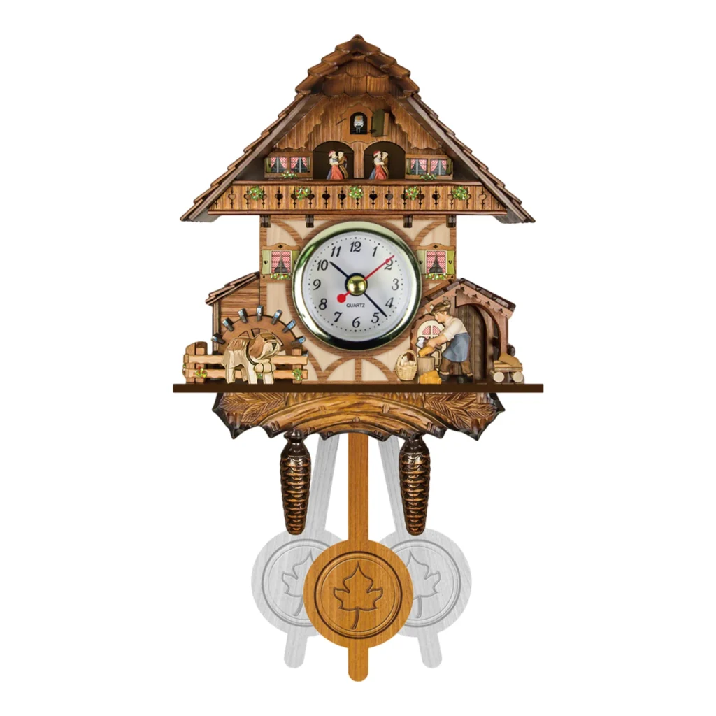 horloge en bois avec pendule unique