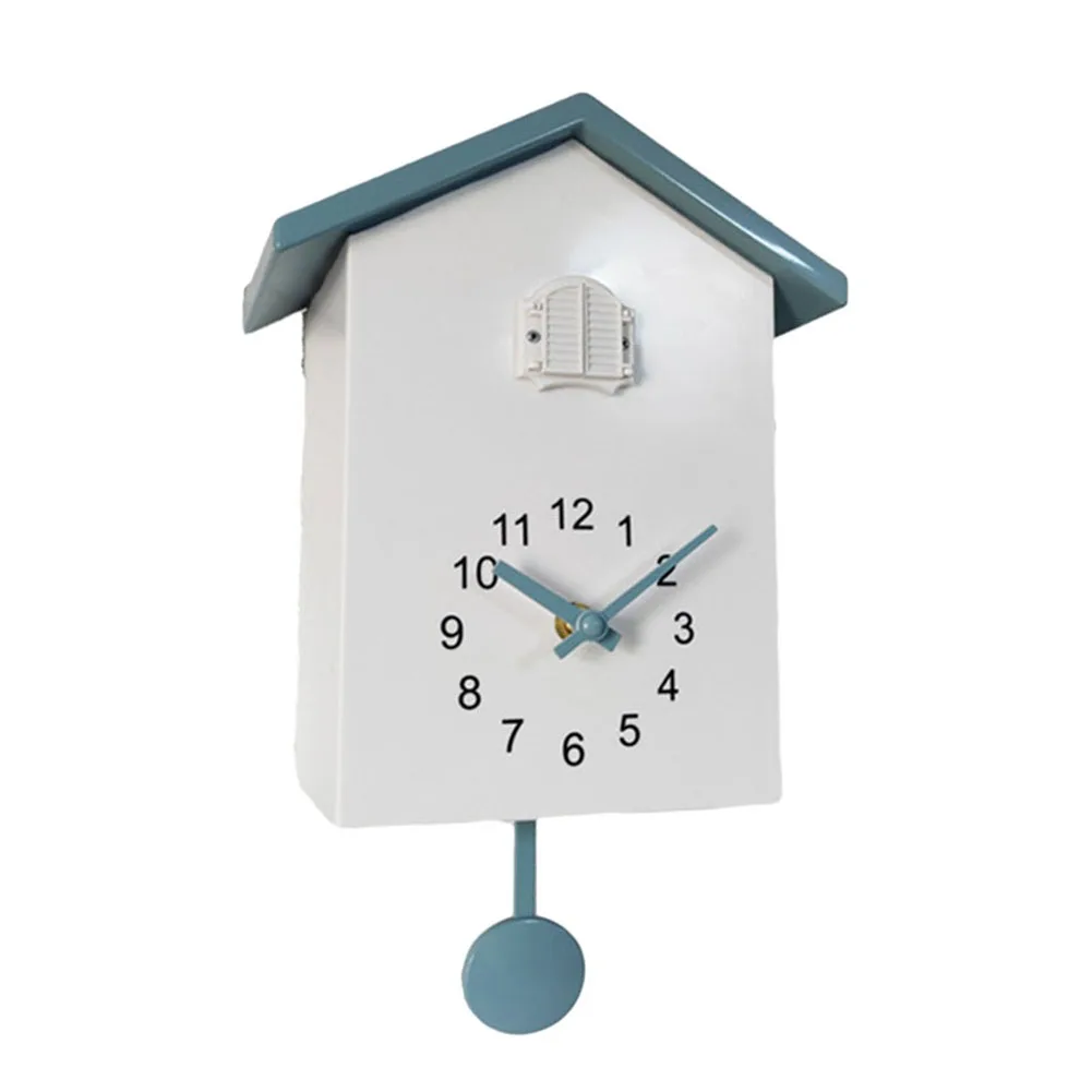 horloge murale maison oiseau plastique